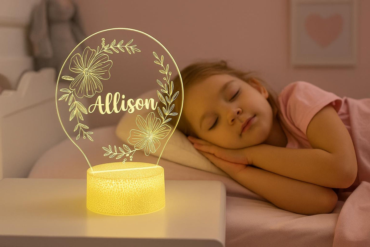 Personalized Flower Wreath Night Light