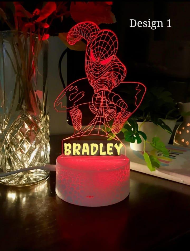 Personalized Spiderman Night Light