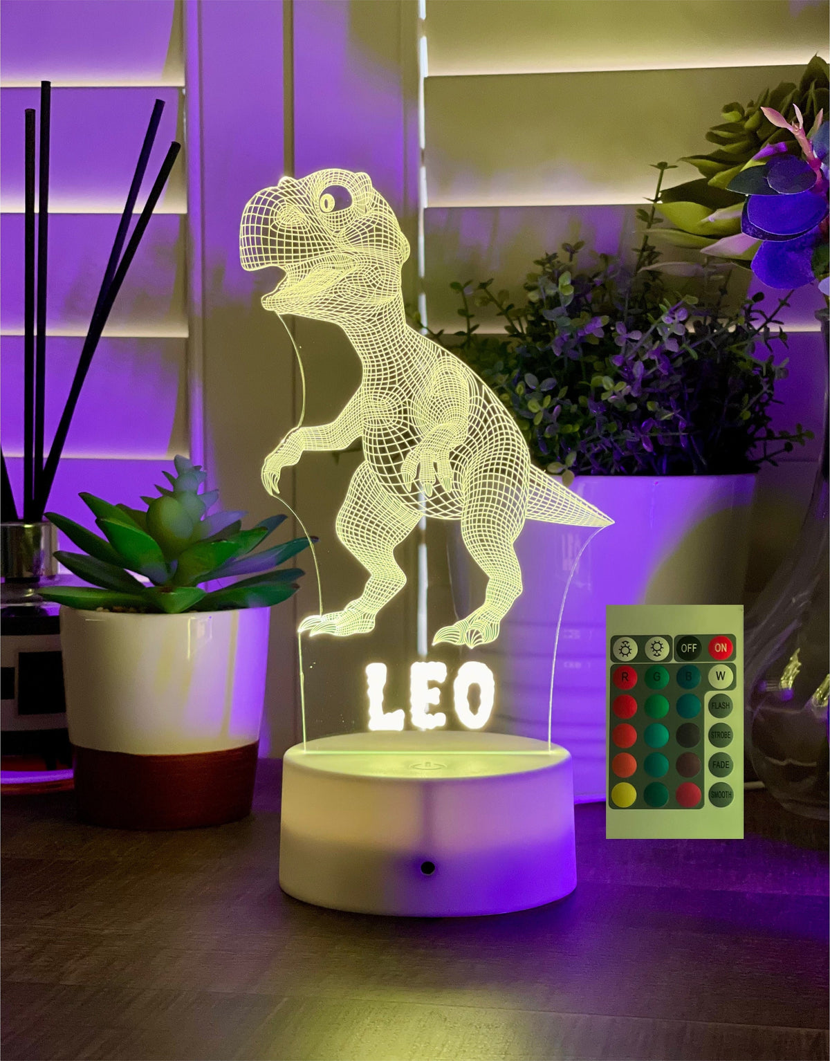 Personalized Dinosaur T-Rex Night Light
