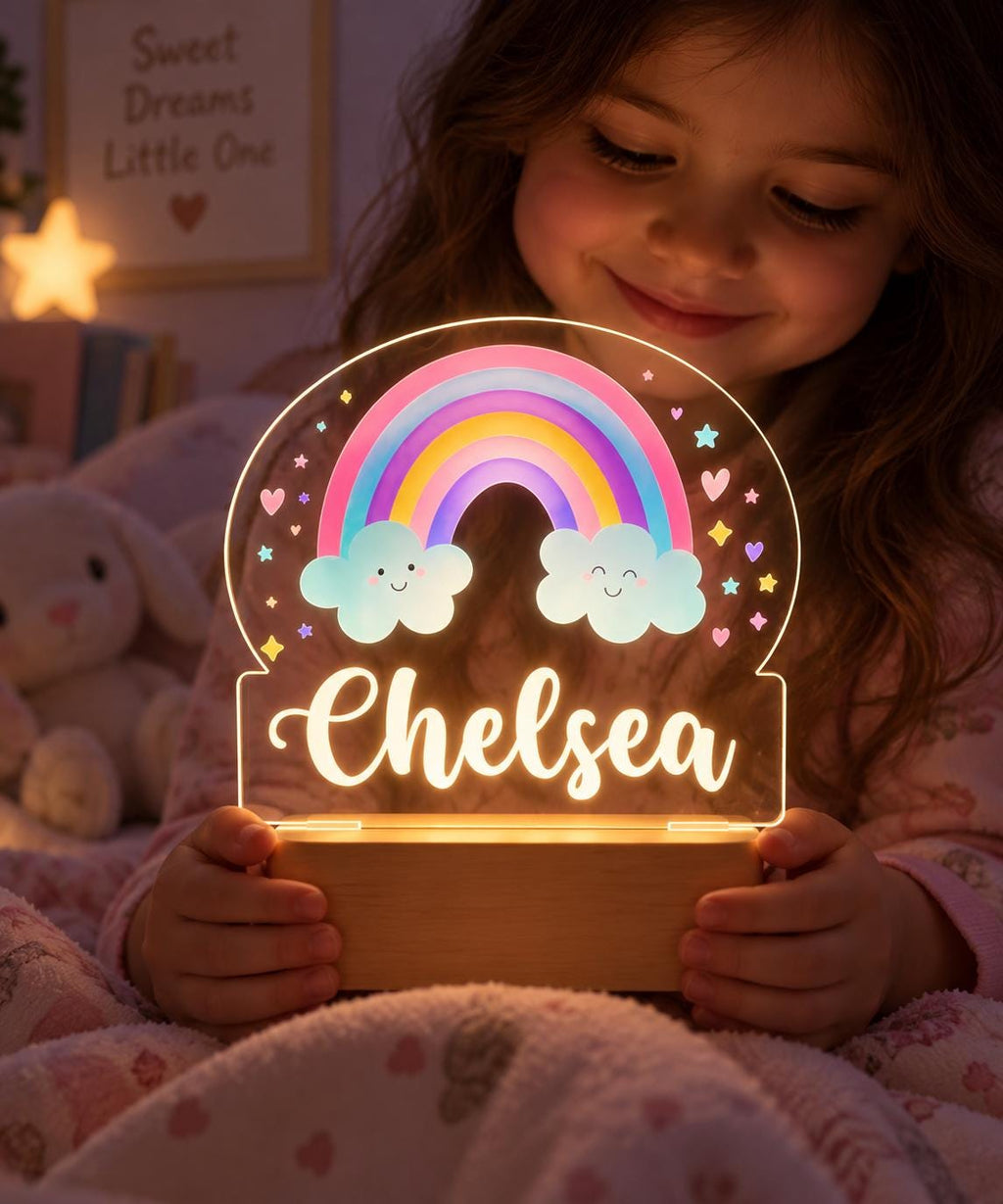 Personalized Rainbow Cloud Night Light