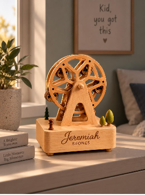 Personalised Musical Wooden Ferris Wheel Carousel