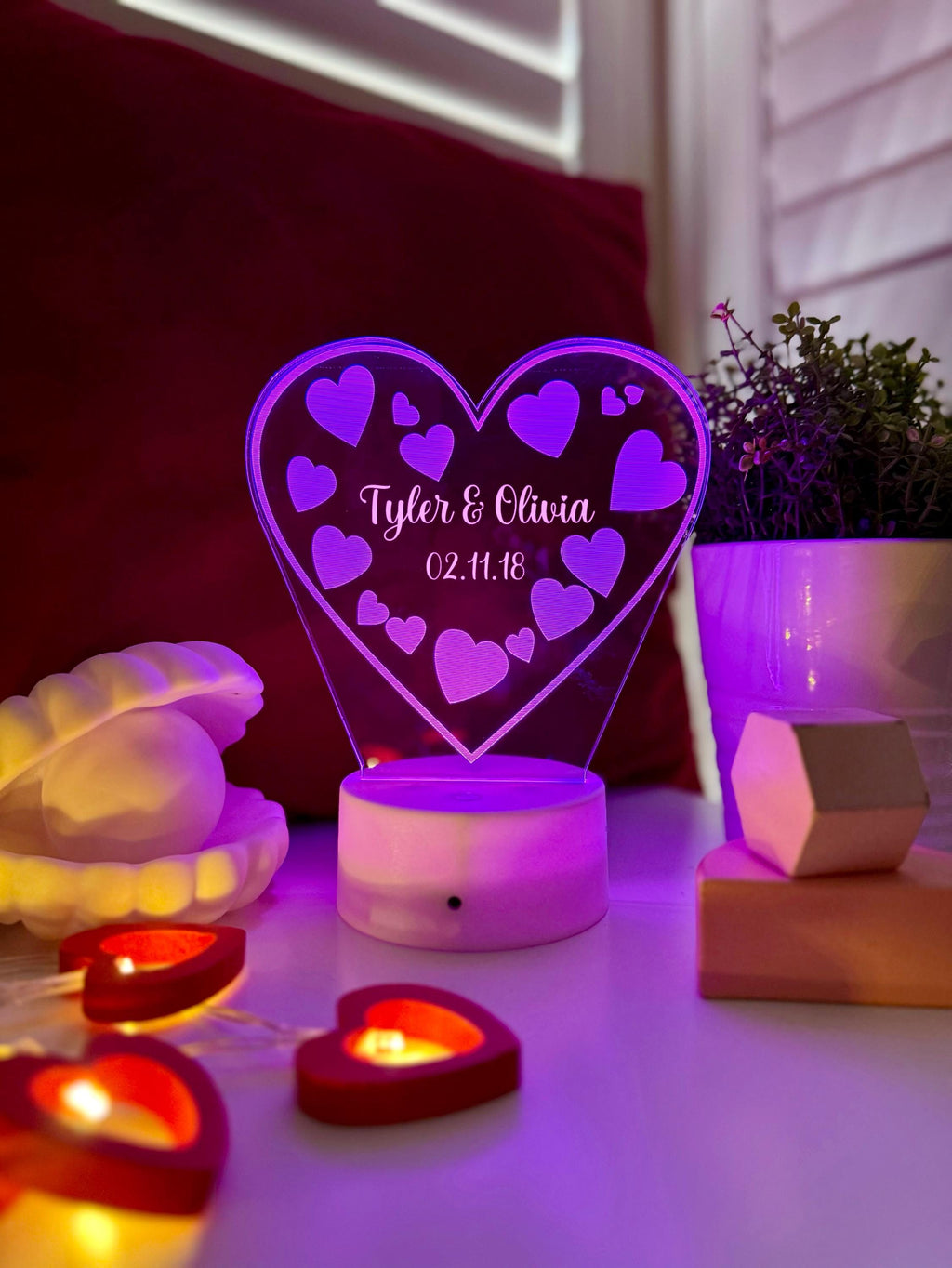 Personalized Heart Night Light