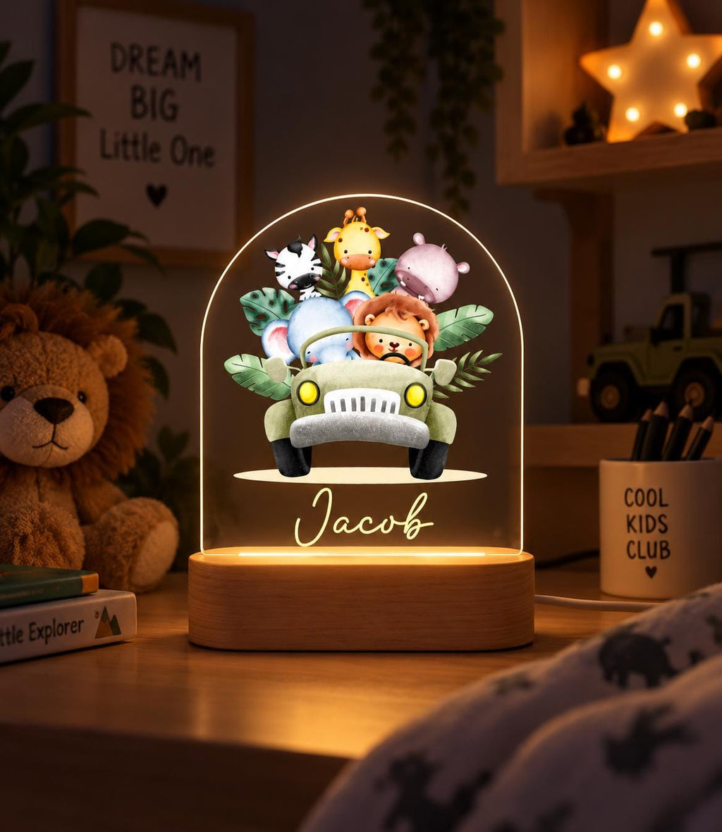 Personalised Safari Animals Night Light