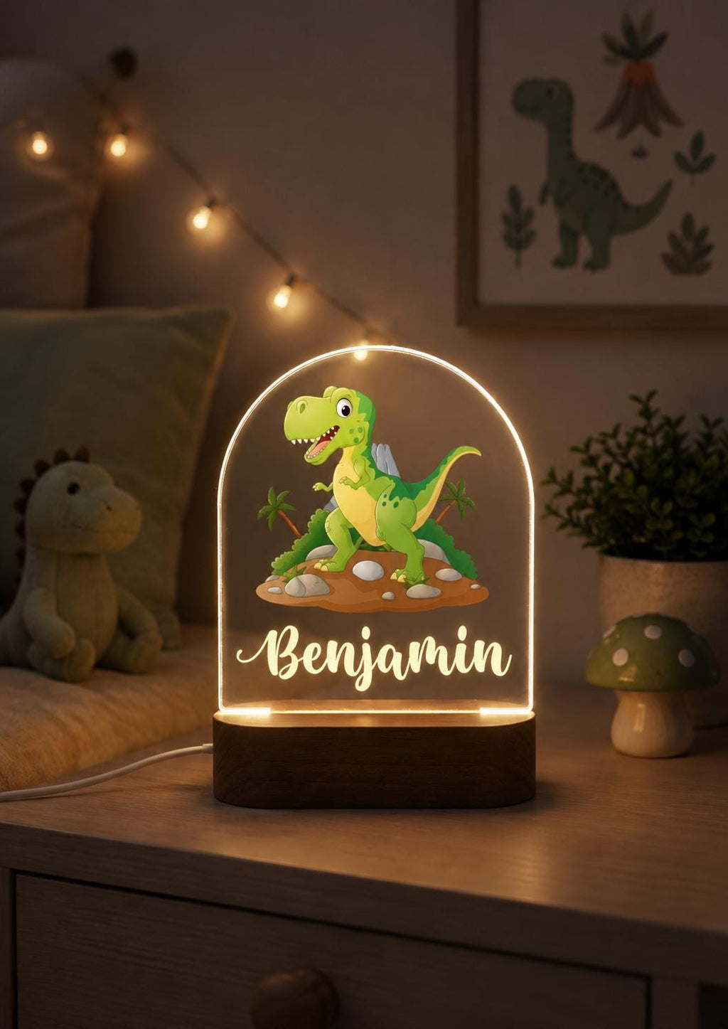 Personalized Dinosaur Night Light