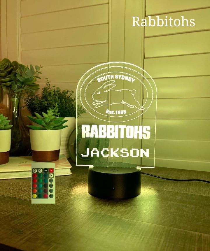 Personalized Rabbitohs Night Light