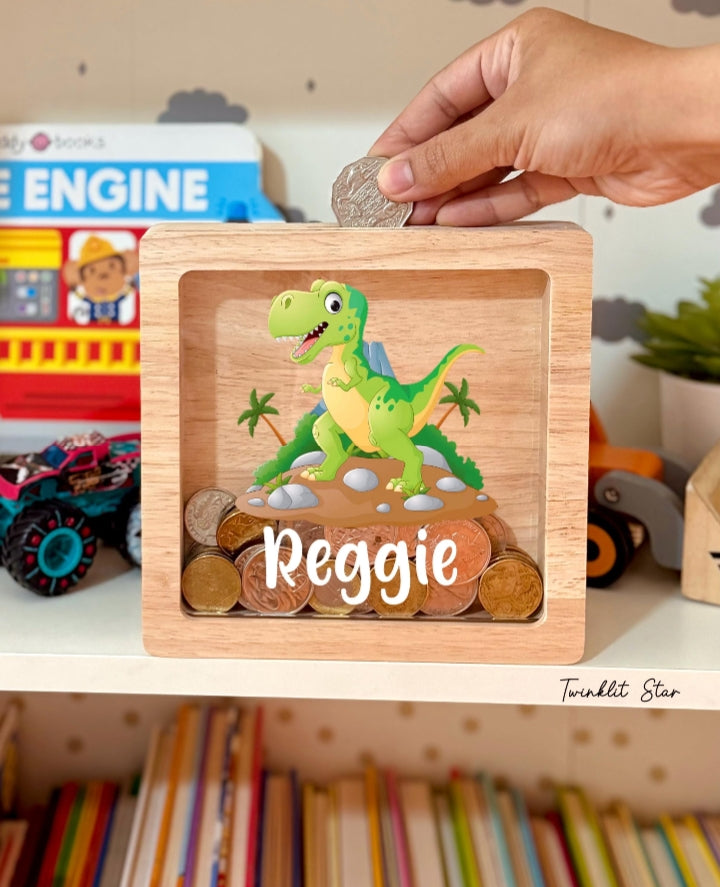 PERSONALIZED DINO MONEY BOX