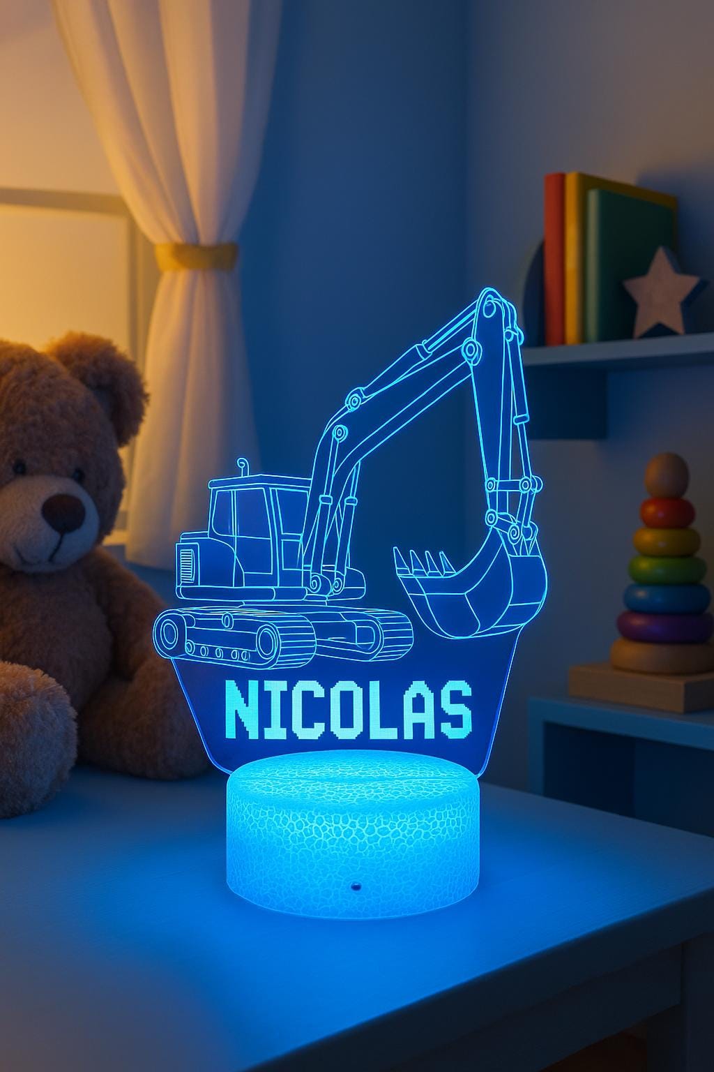 Personalized Bulldozer Night Light