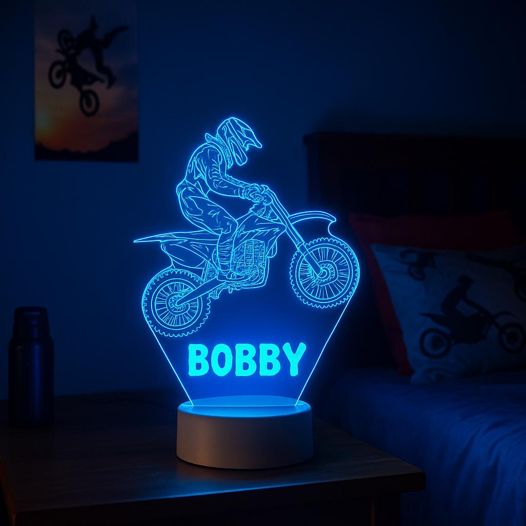 Personalized Stunt Motor bike Night Light