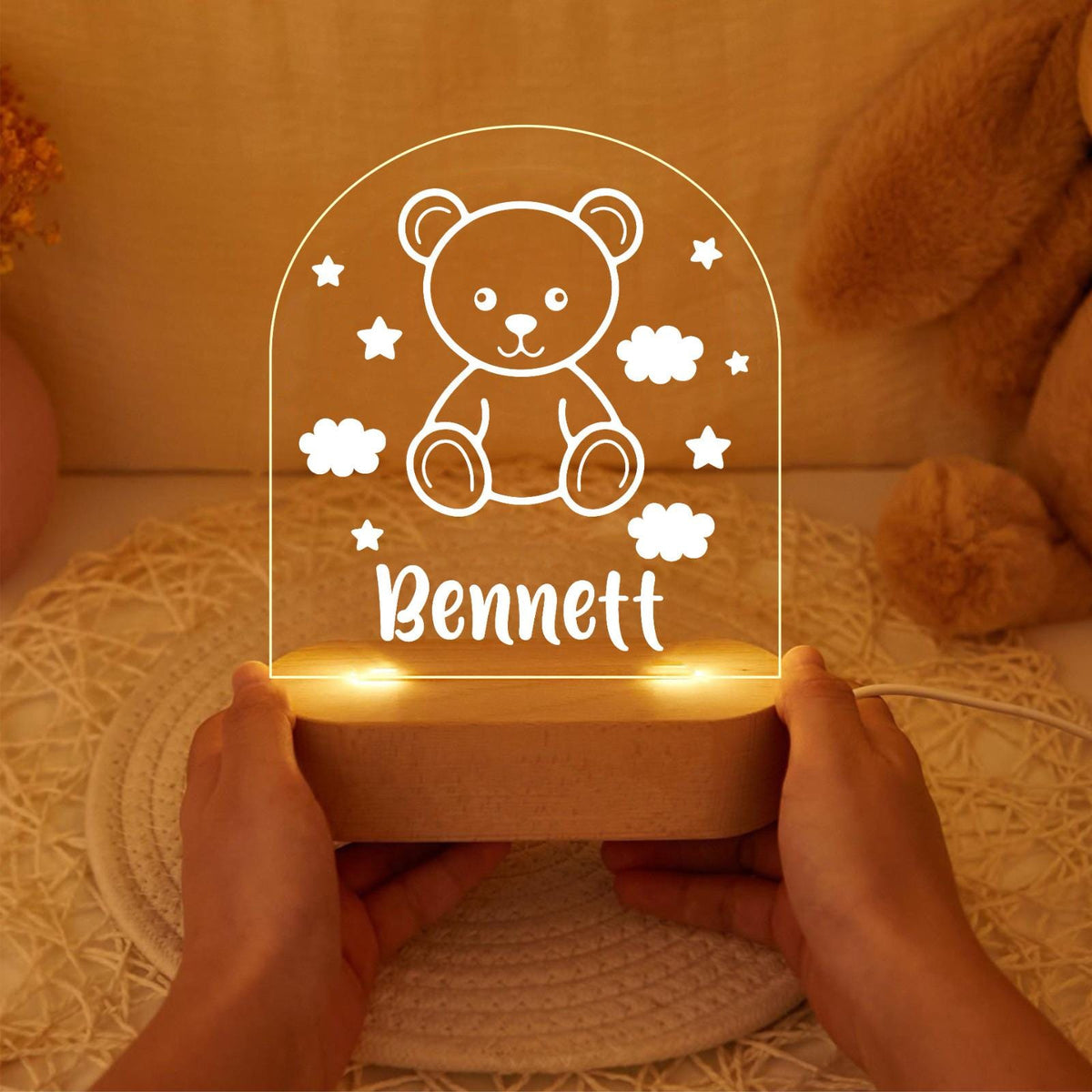 Personalized Teddy Bear Night Light