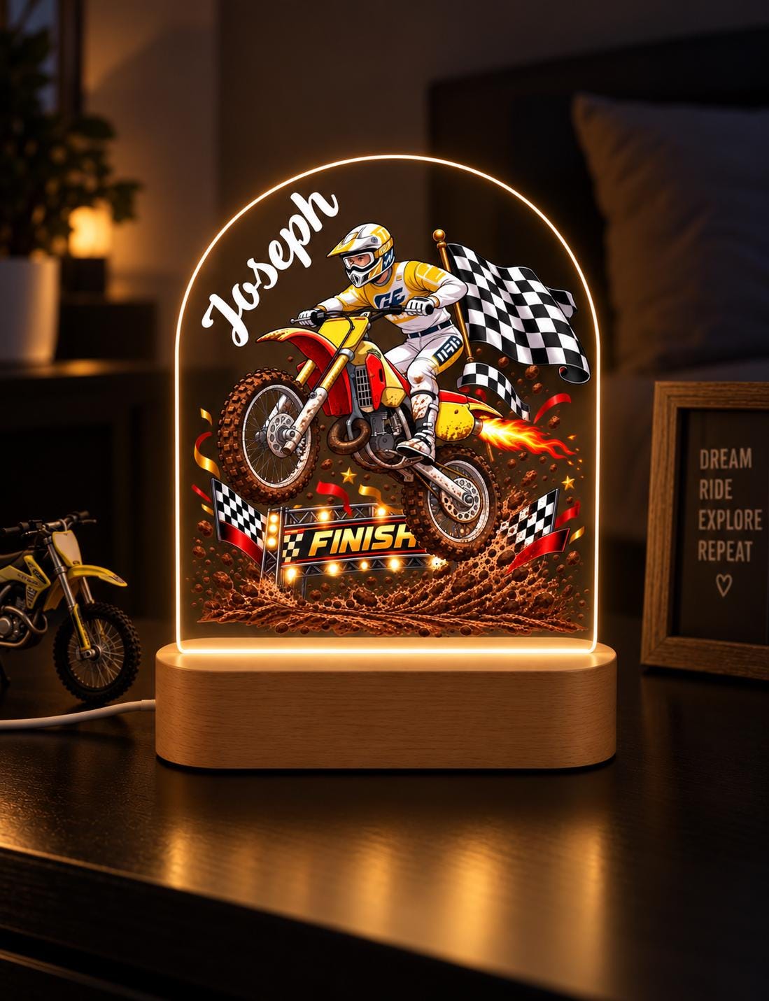 Personalised Motocross Night Light