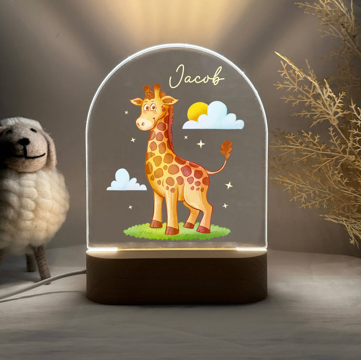 Personalized Giraffe Night Light