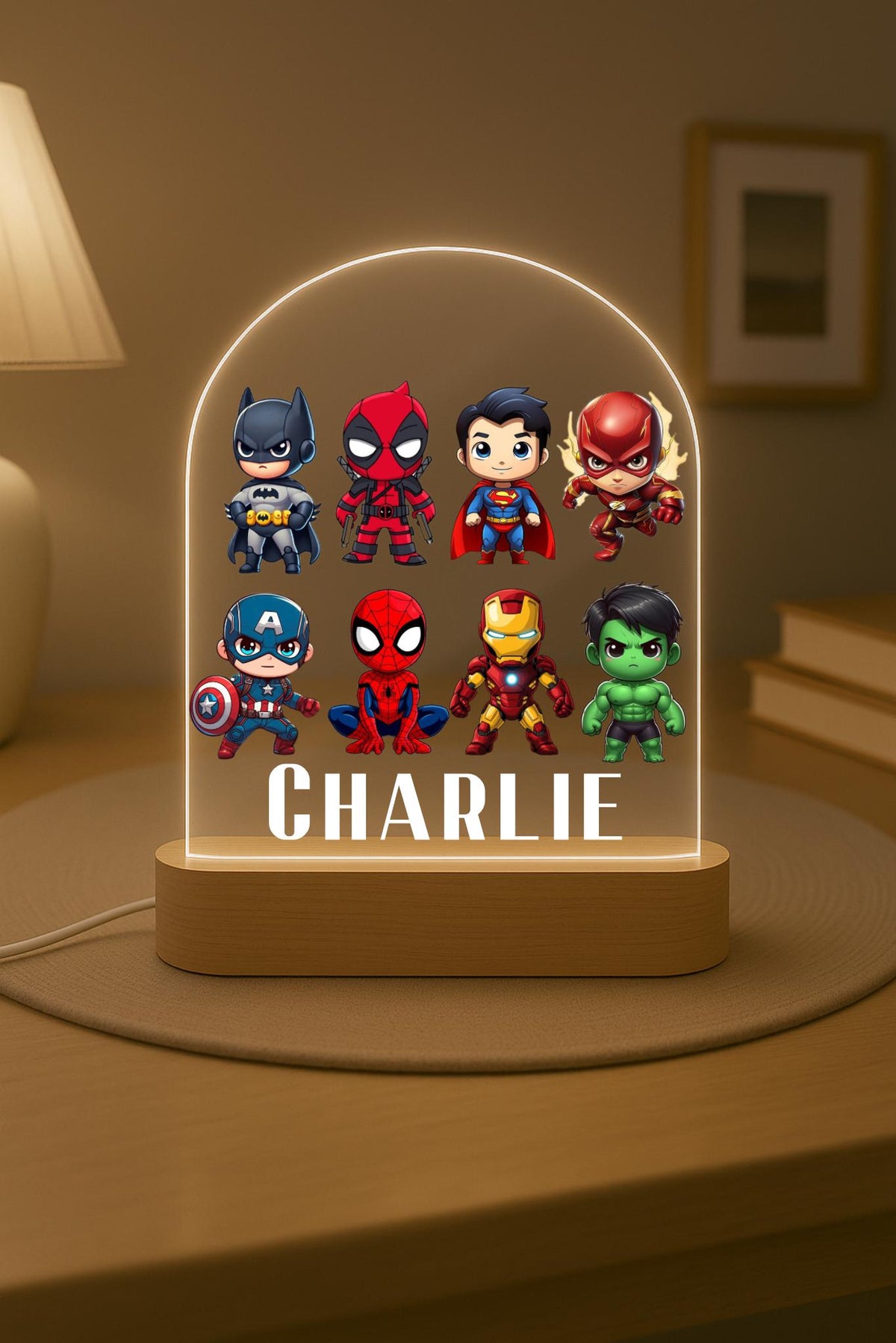 Personalized LED Superhero Night Light