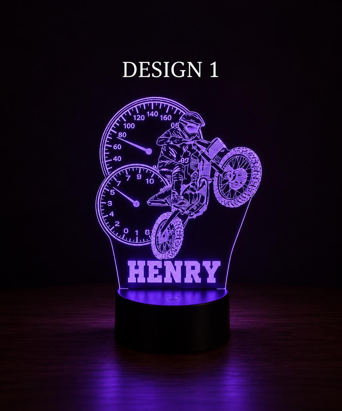 Personalized Stunt Motor bike Night Light