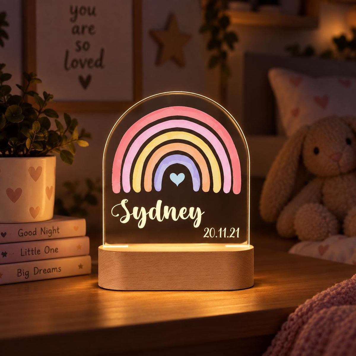 Personalised Rainbow Night Light
