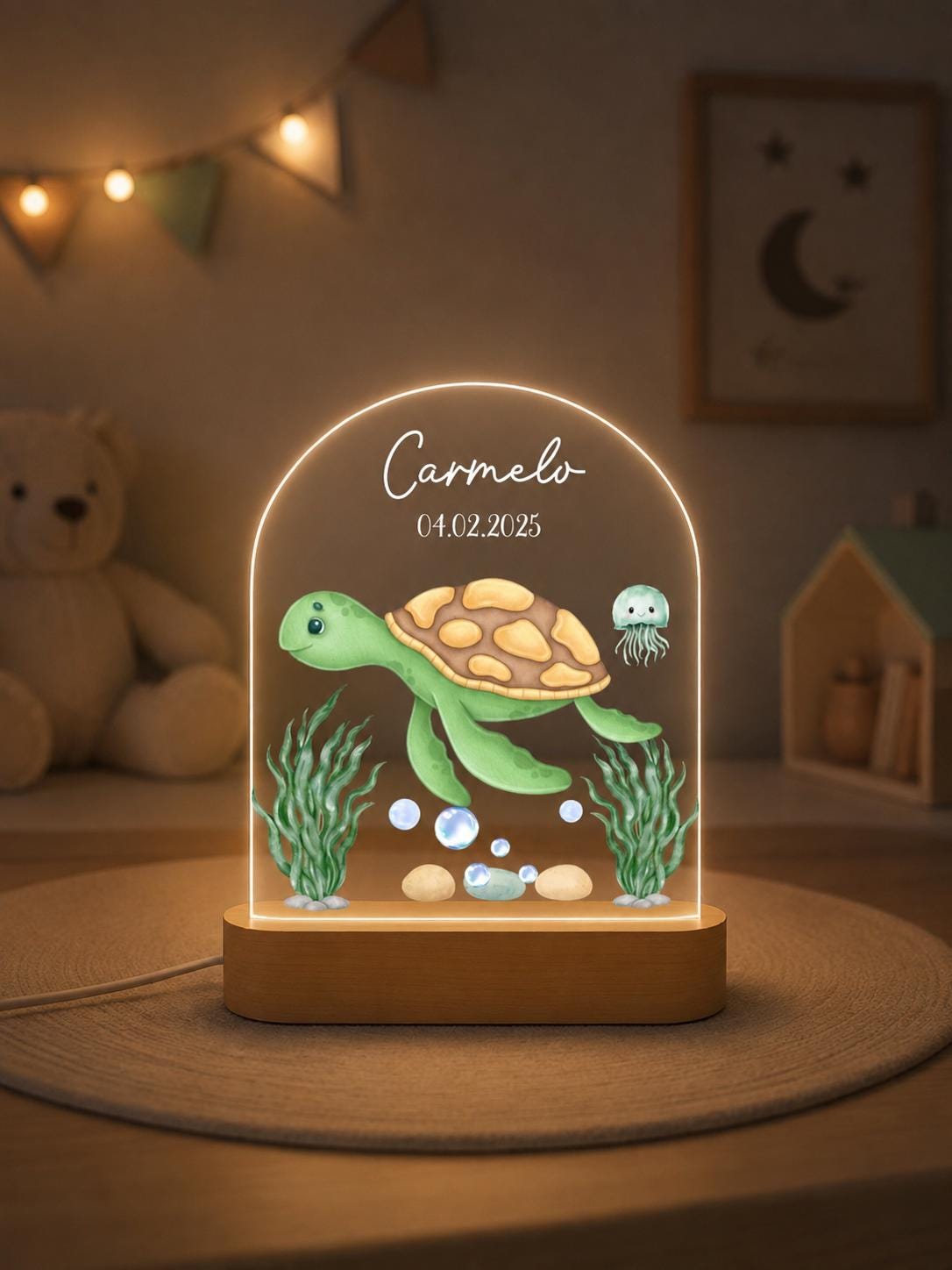 Personalized Sea Turtle Nursery Night Light