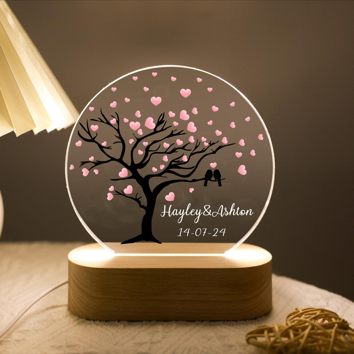 Personalized Love Birds Night Light