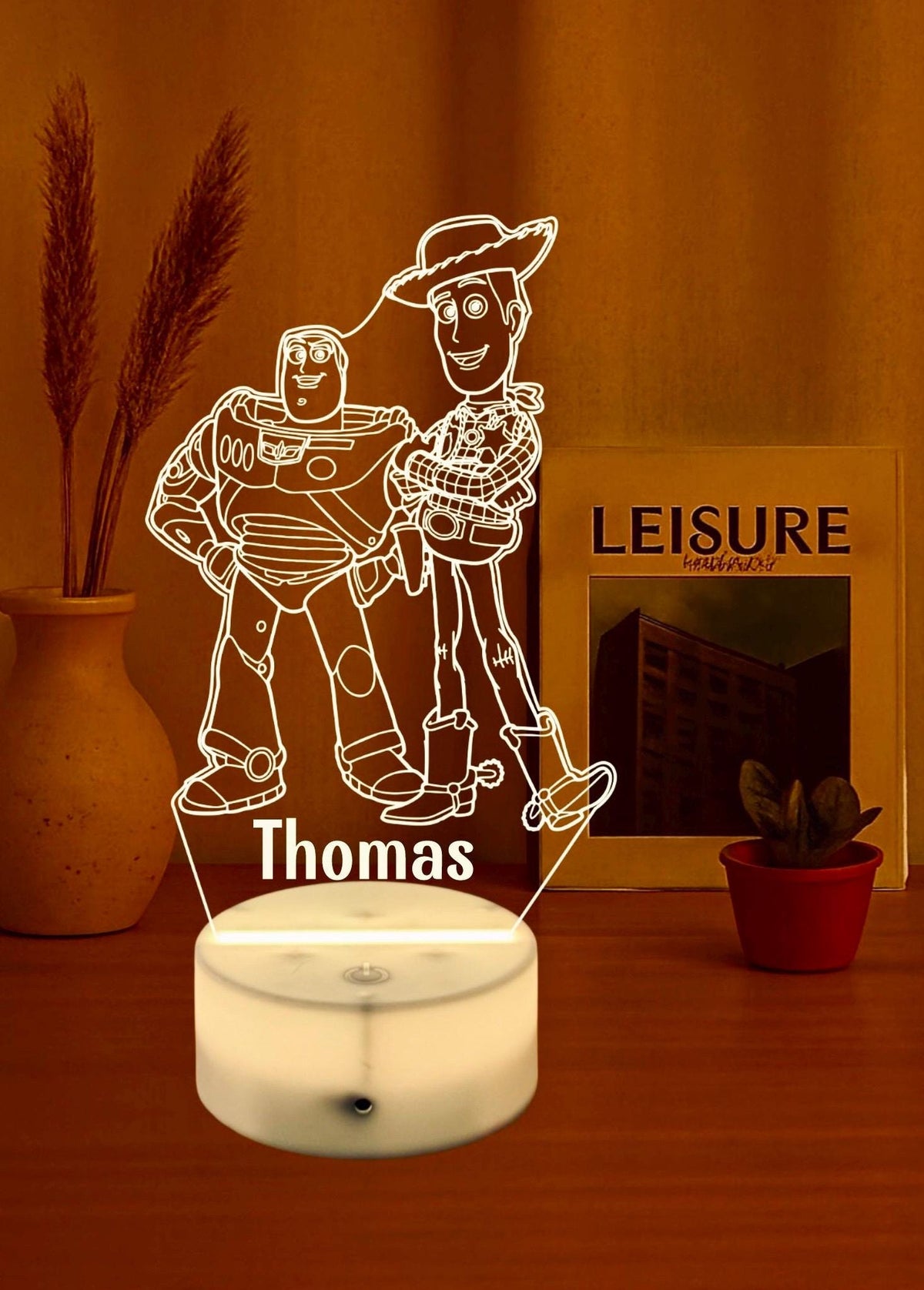 Personalized Toy Story Woody Night Light: Multi-Color LED Nursery Lamp