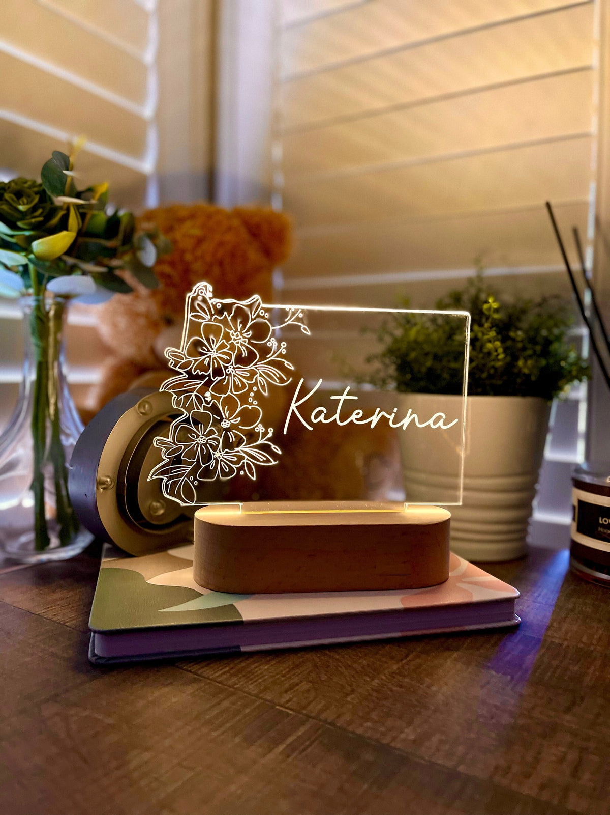 Personalized Flower Night Light