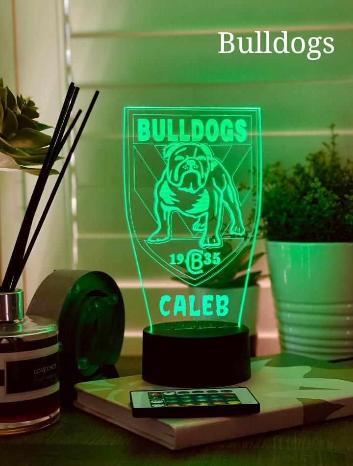 Personalised Bulldogs NRL Night Light