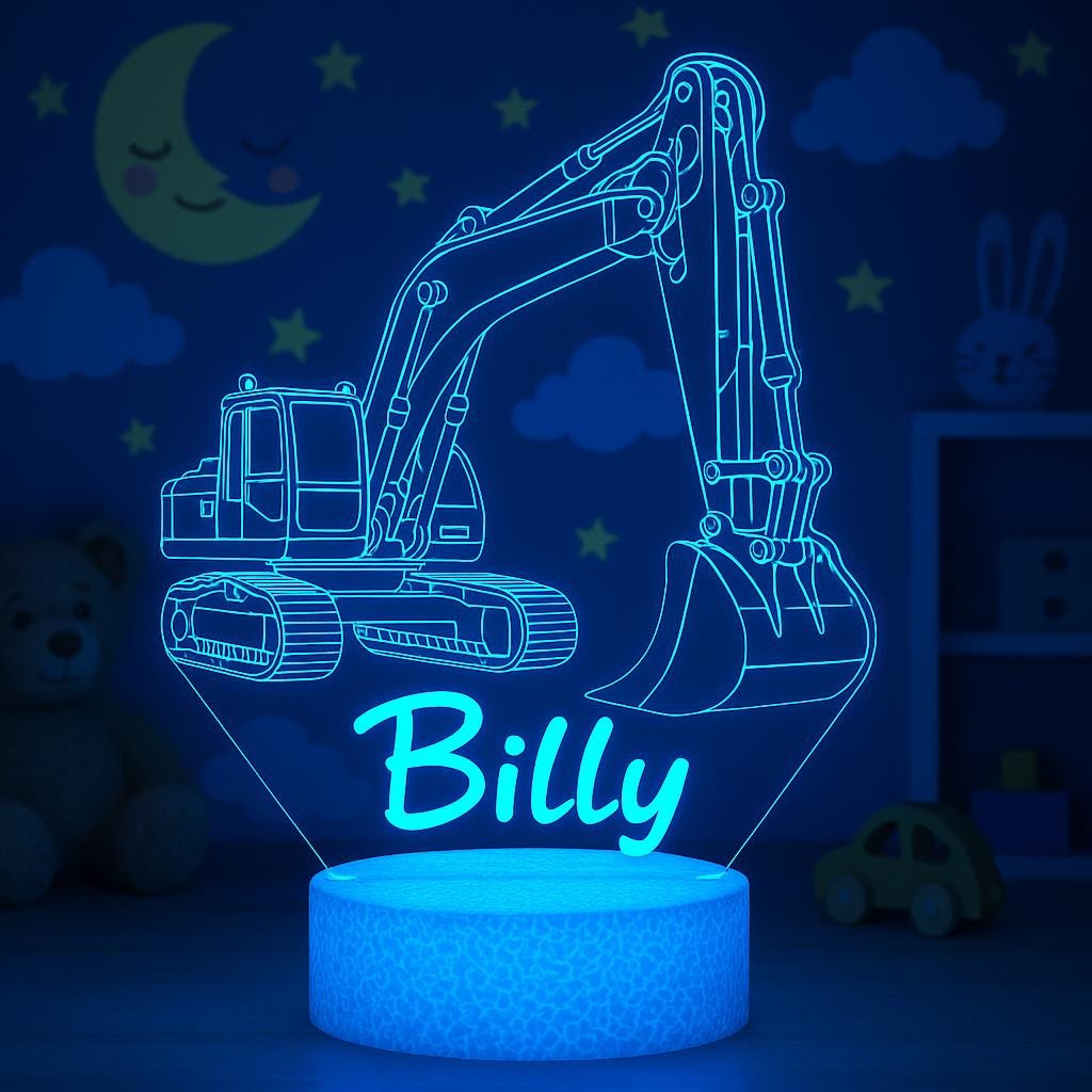 Personalized Bulldozer Night Light