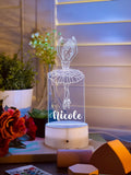 Personalized Ballerina Night Light: Multi-Colored LED Bedside Lamp