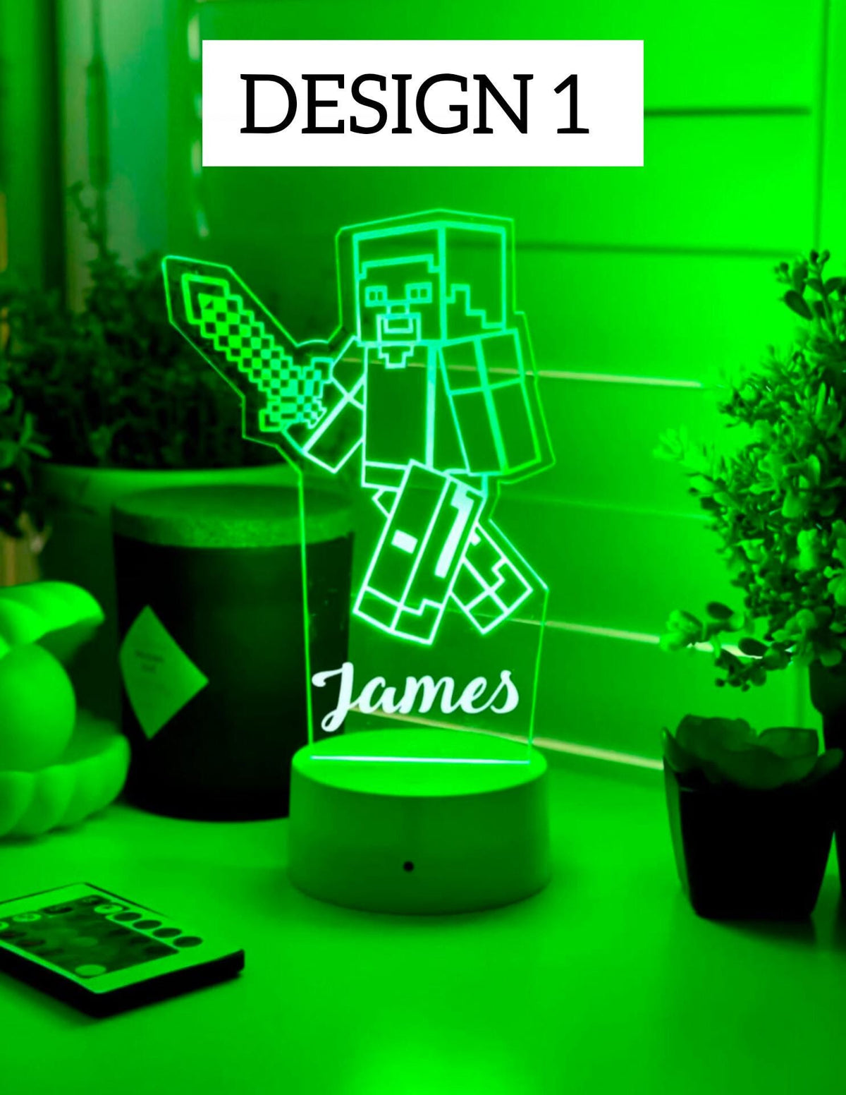 Personalized Minecraft Night Light