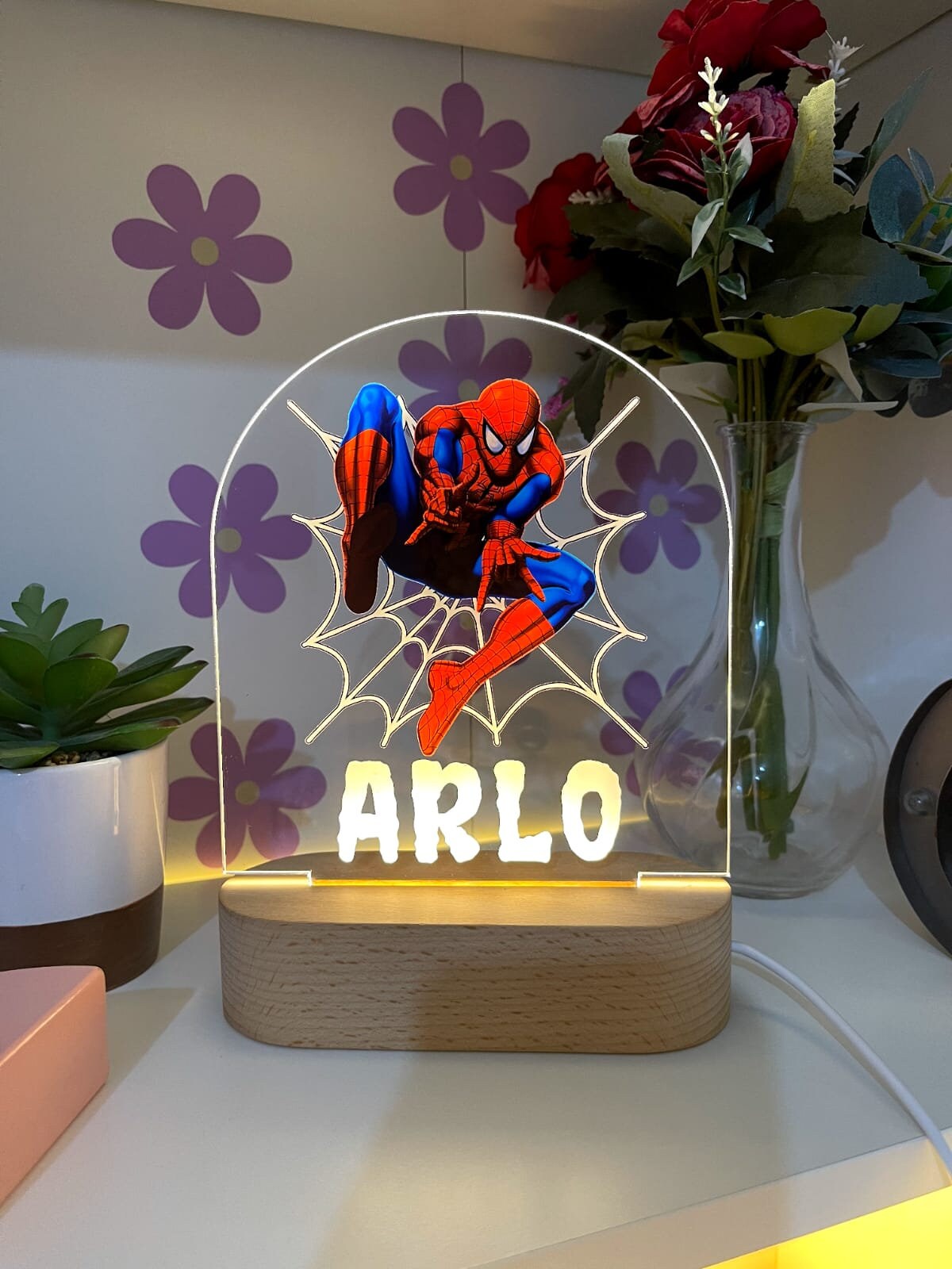 Personalized Spiderman Night Light