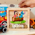 Personalized Lilo & Stitch Oak Money Box – Engraved Kids Piggy Bank