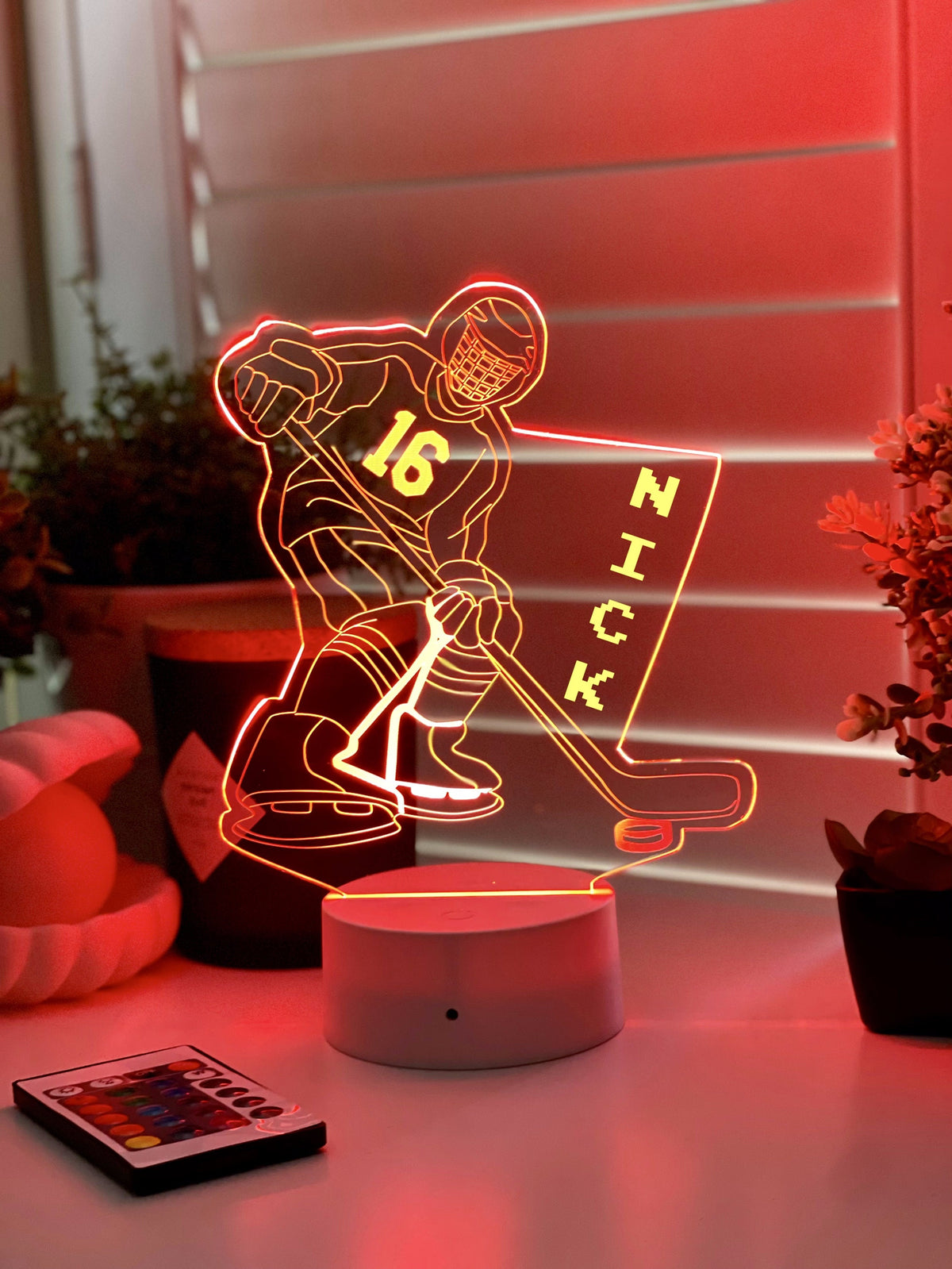 Personalized Ice Hockey Night Light