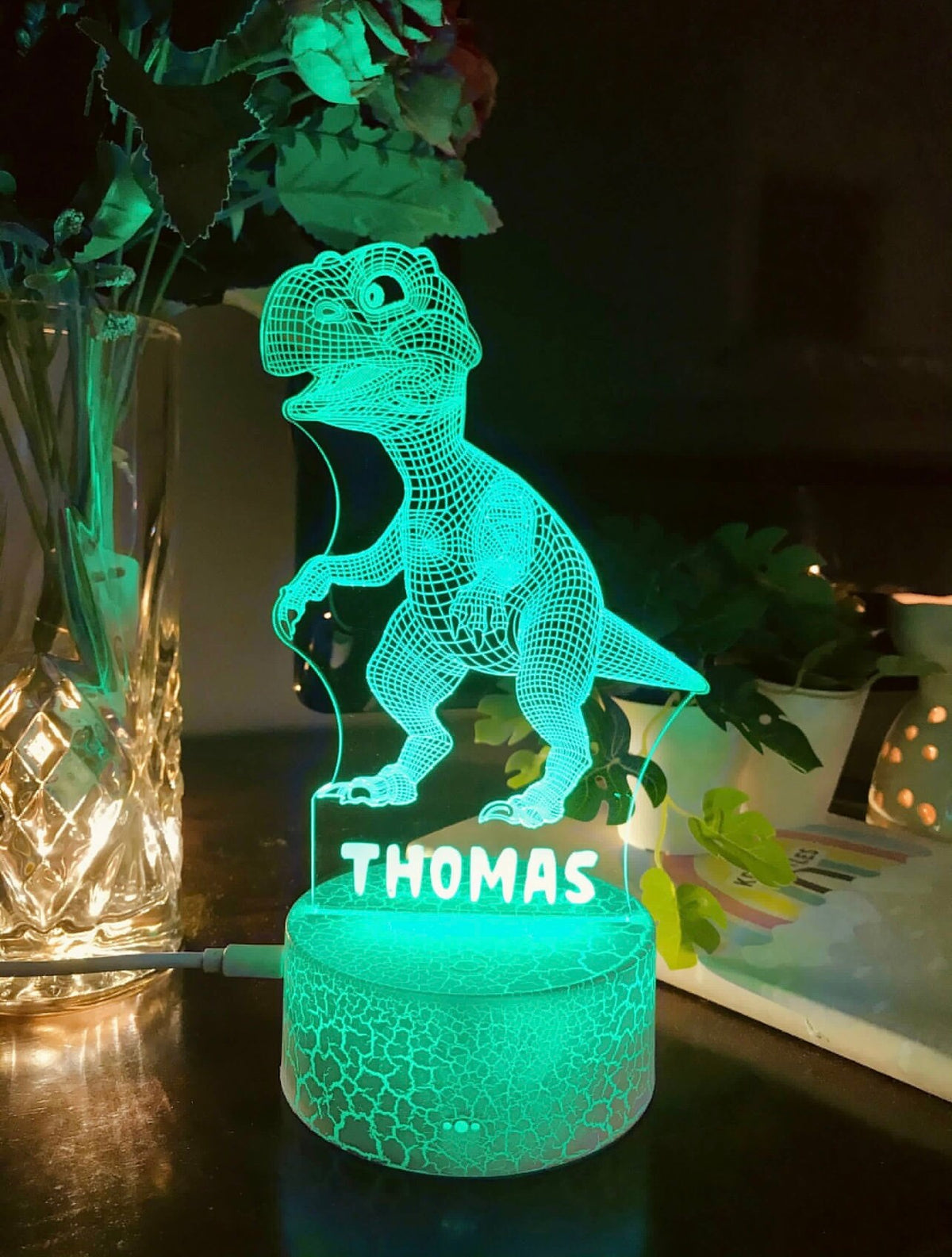 Personalized Dinosaur Night Light