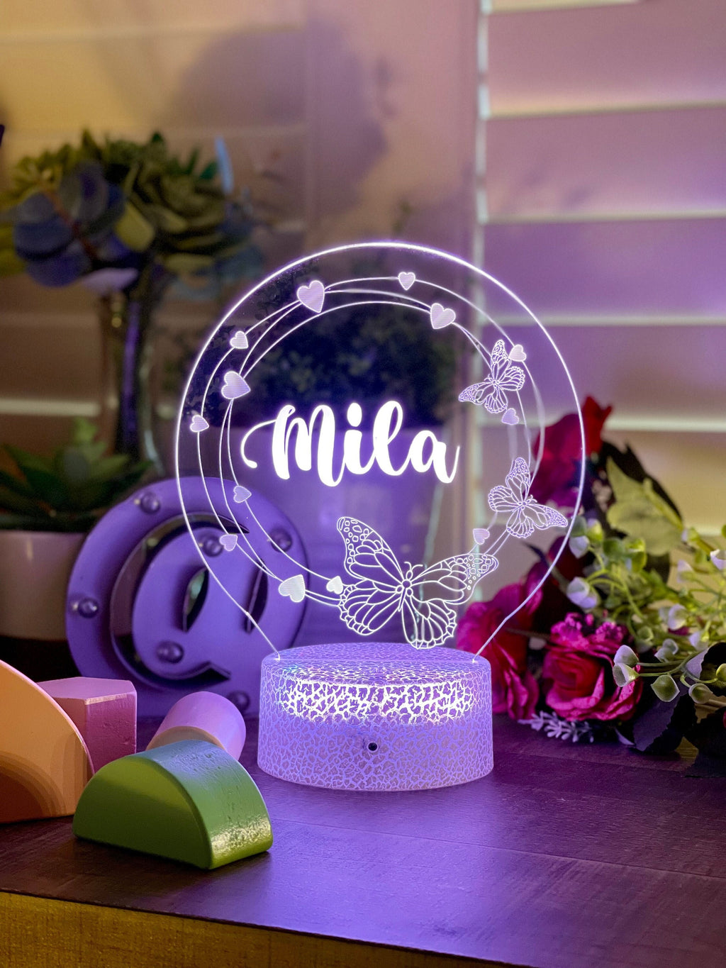 Personalized Butterfly Wreath Night Light