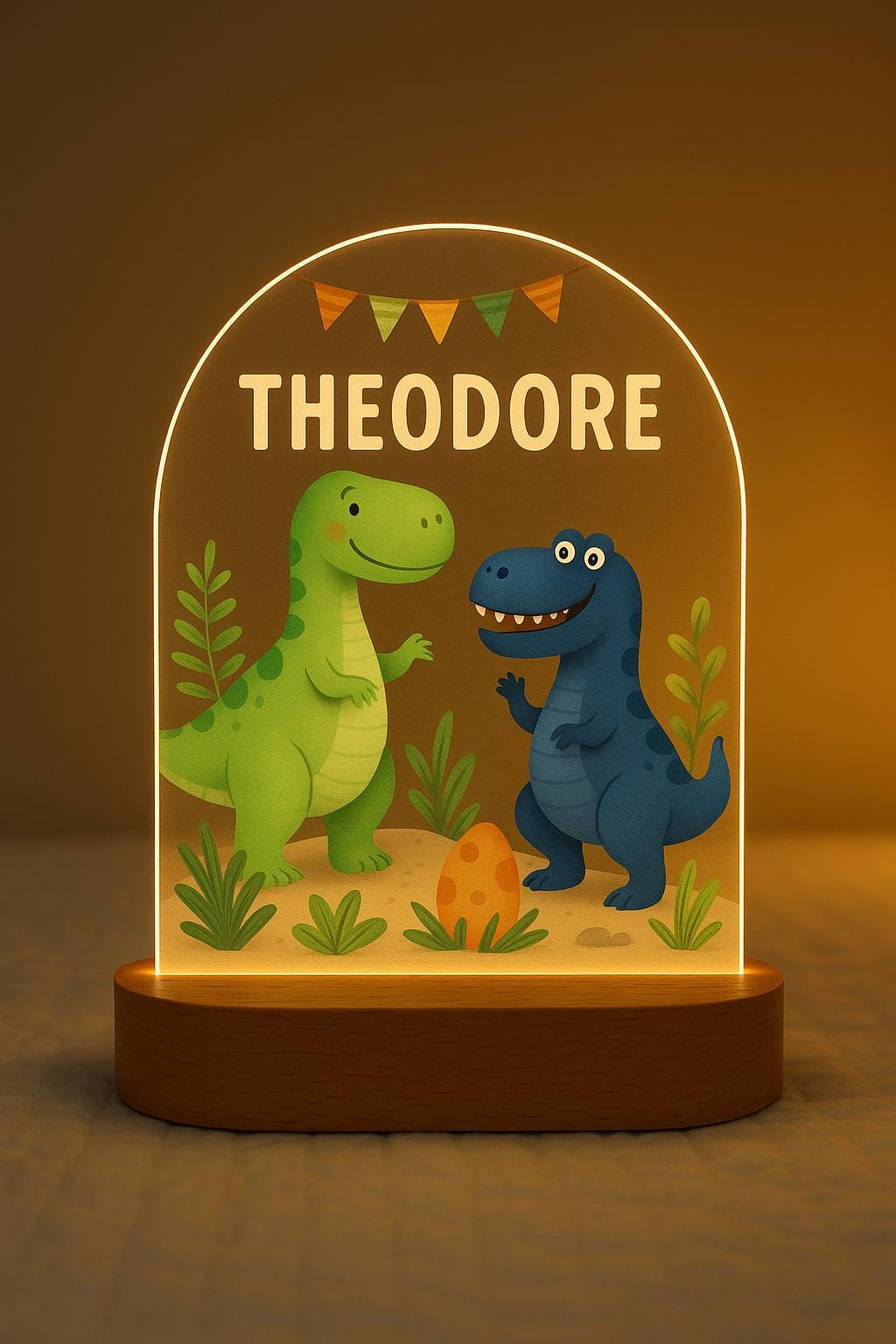 Personalized Dinosaur Night Light