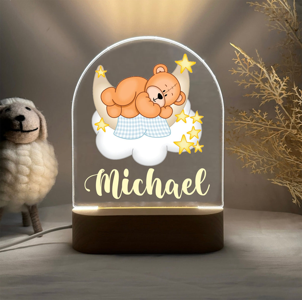 Personalized Sleeping Bear Night Light