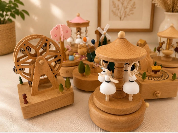 Personalised Musical Wooden Horse Carousel