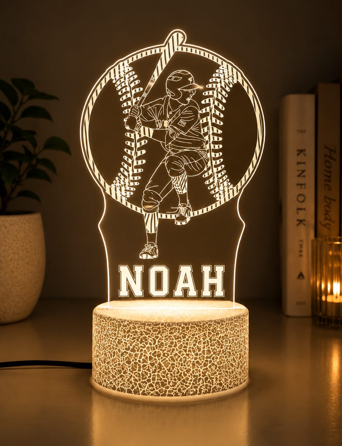 PERSONALIZED BASEBALL NIGHT LIGHT