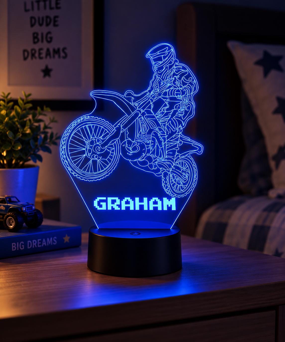 Personalised Wheelie Bike Night Light