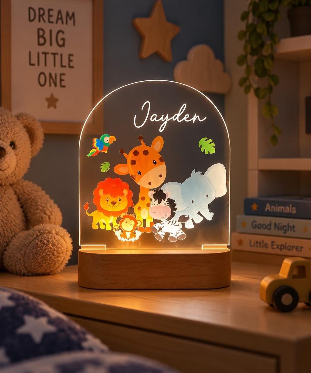 Personalized Jungle Animals Night Light
