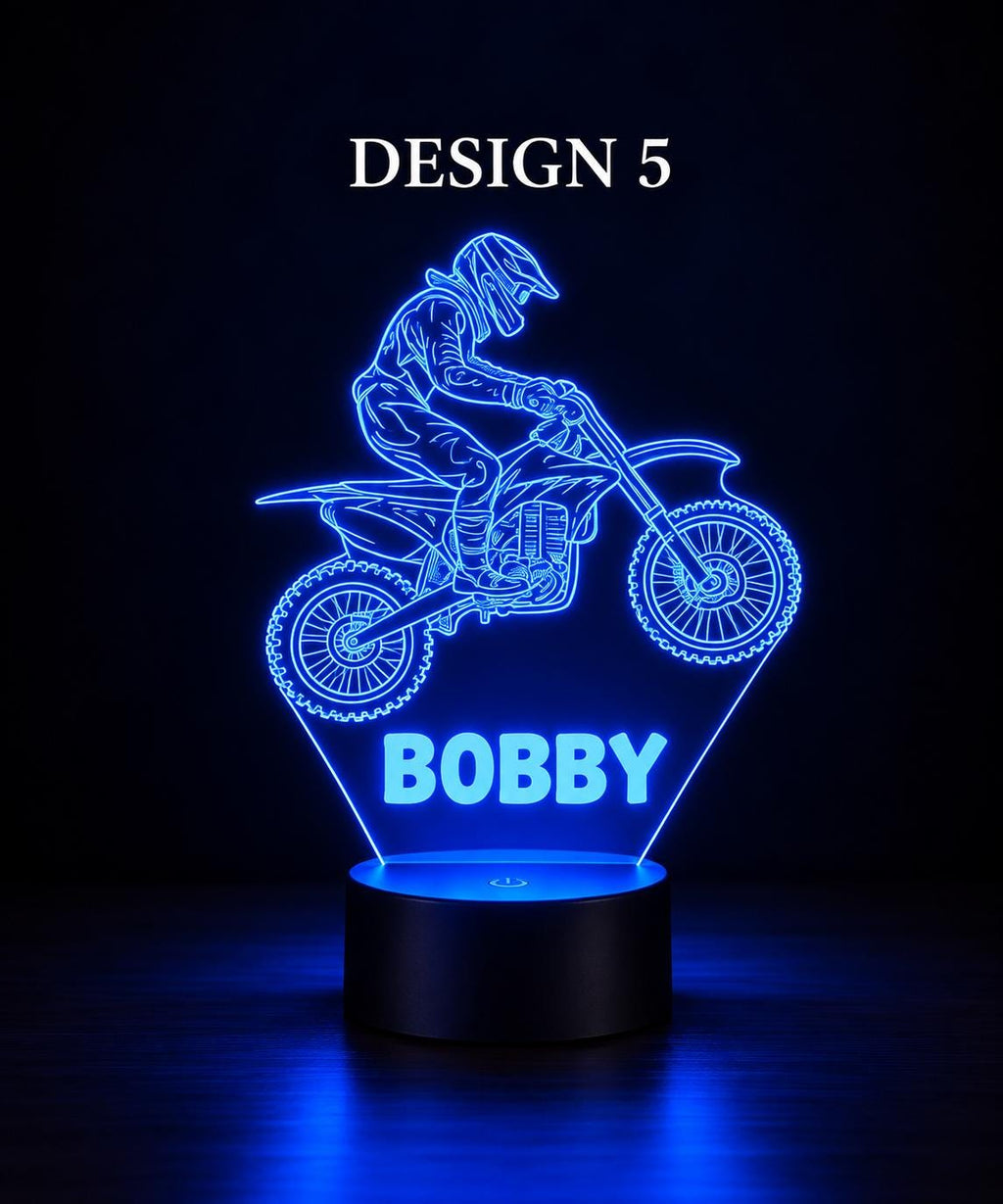 Personalized Stunt Motor bike Night Light