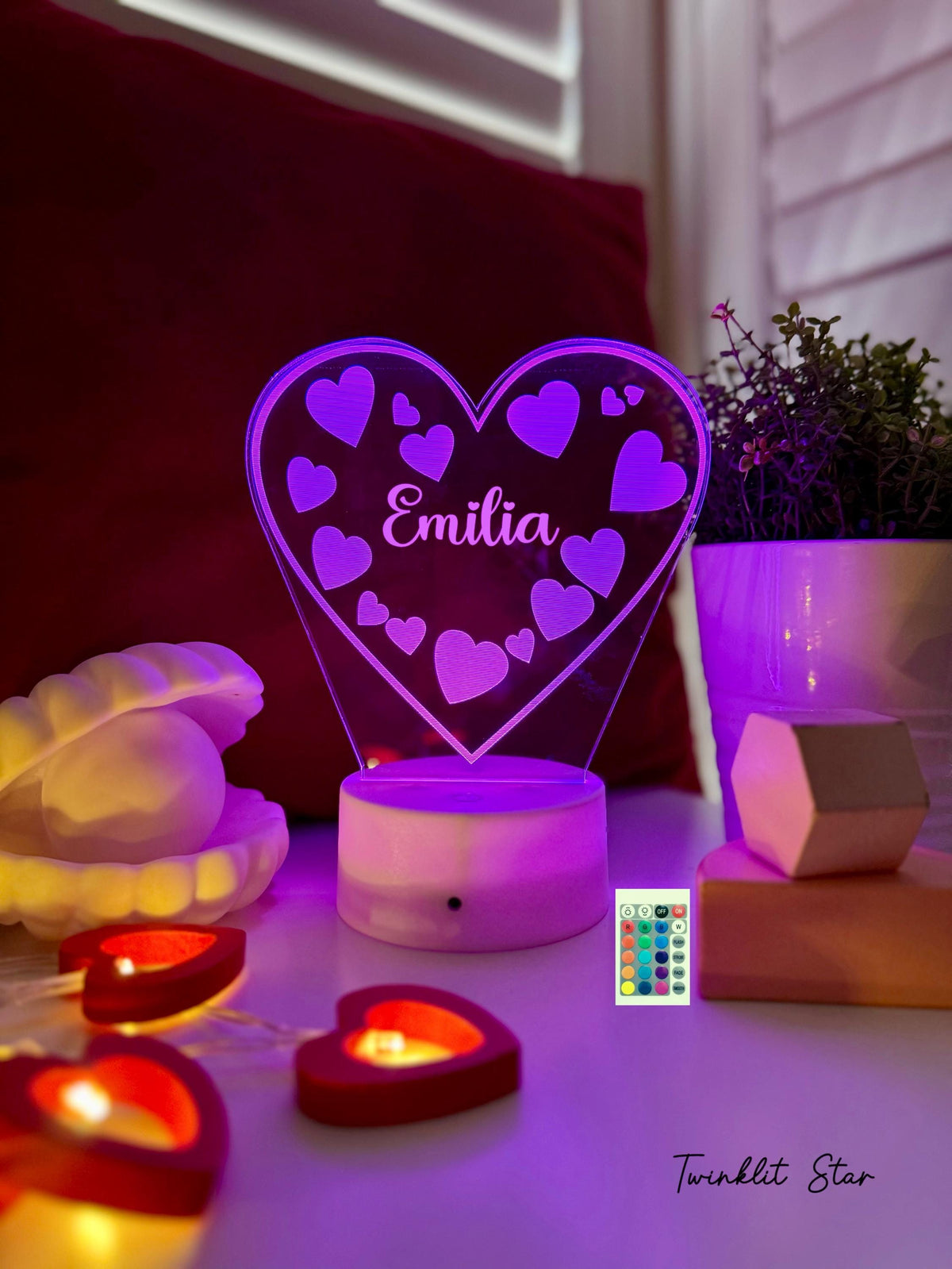 Personalized Heart Night Light