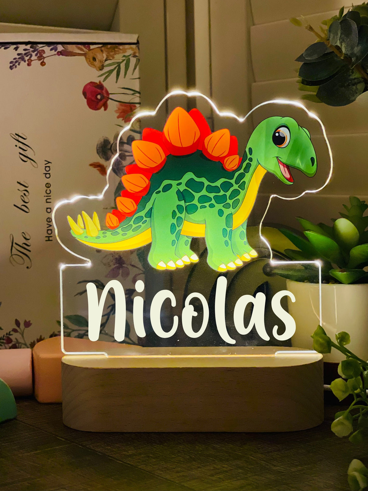 Personalized Dinosaur Night Light