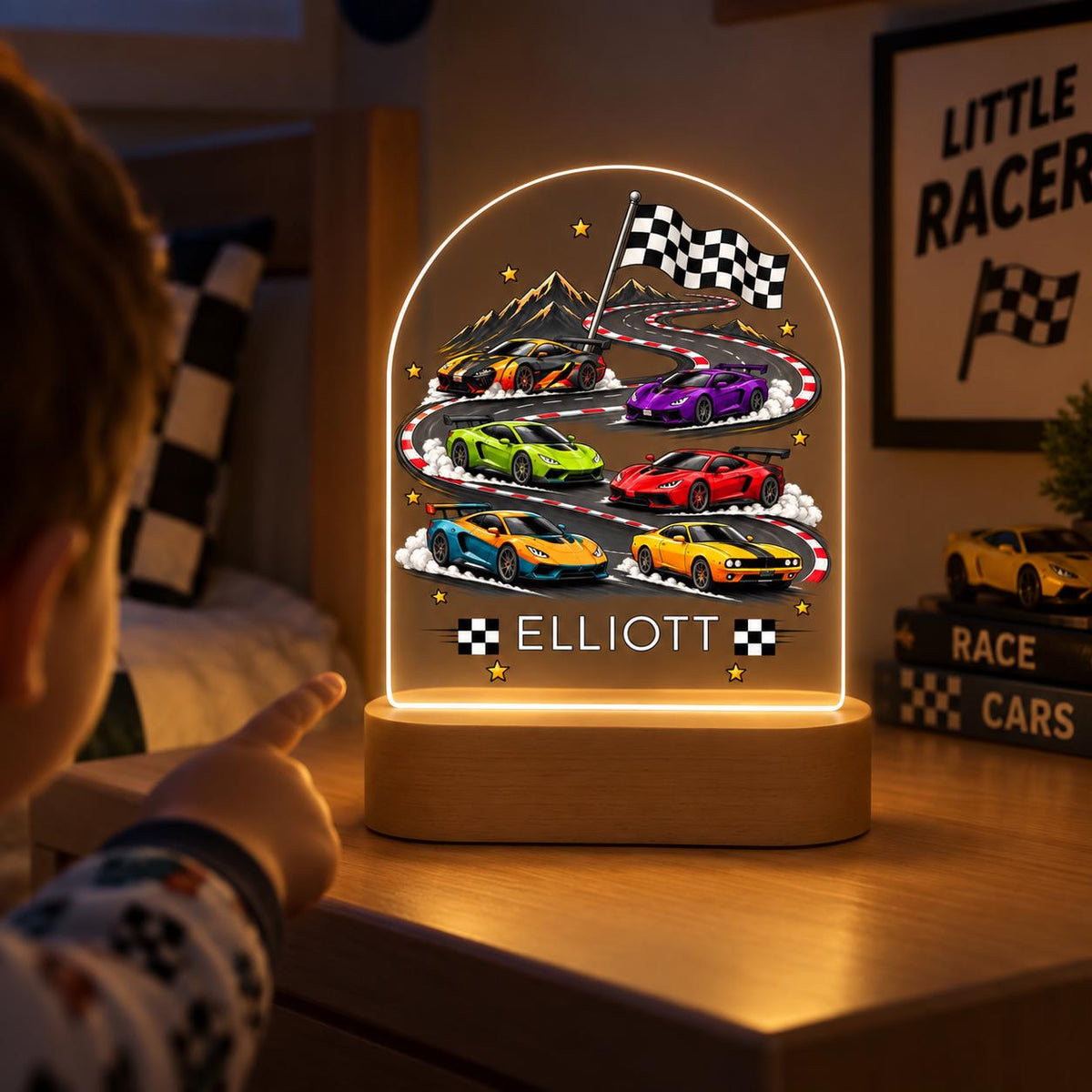 Personalised Race Car Night Light