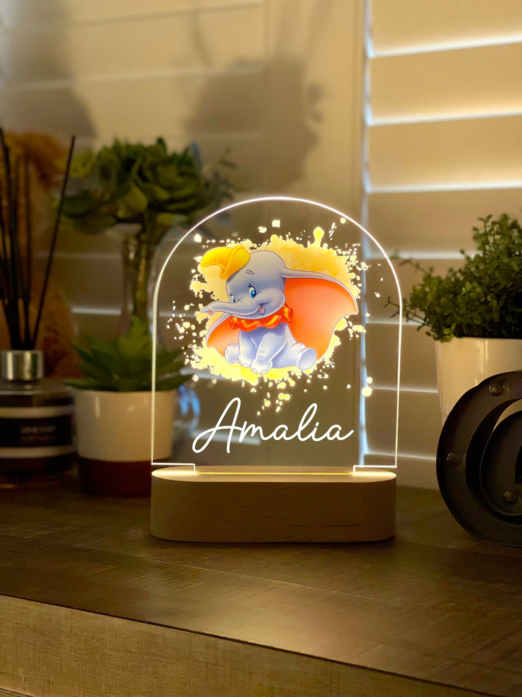 Personalized Baby Elephant Night Light