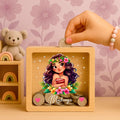 Personalized Oak Piggy Bank: Engraved Wooden Money Box, Baby Keepsake