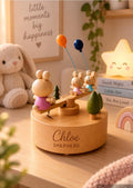 Personalised Musical Wooden Bunny Seesaw Carousel