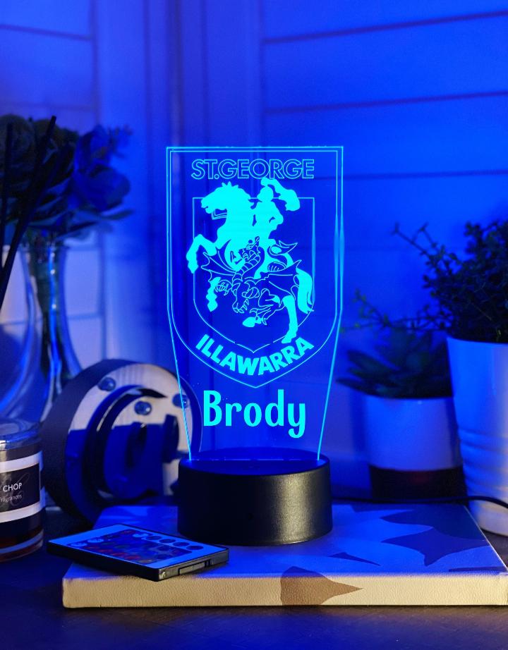 Personalized St George Illawarra NRL Night Light