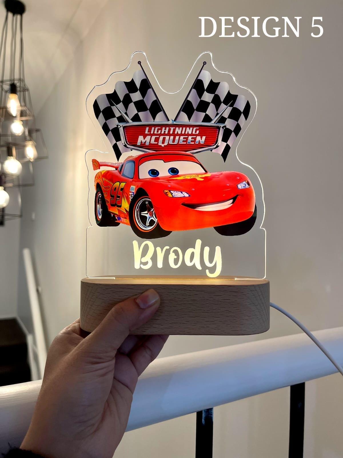 Personalized Lightning Cars McQueen and Mater Night Light