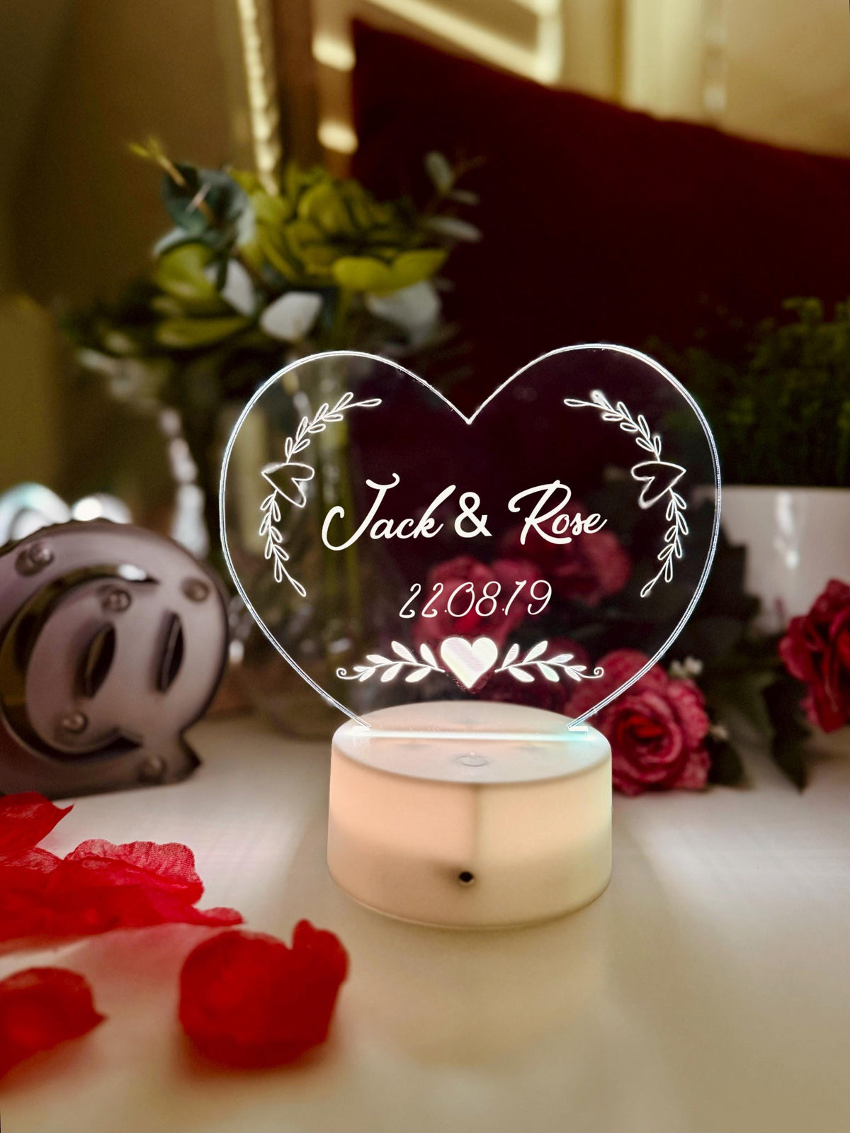 Personalized Love Heart Night Light