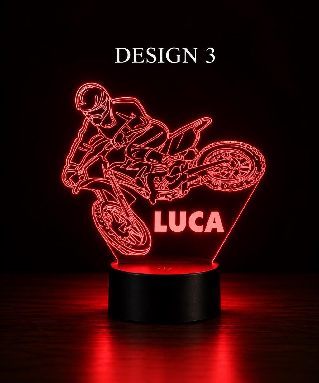 Personalized Stunt Motor bike Night Light