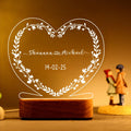 Personalized Floral Heart Night Light