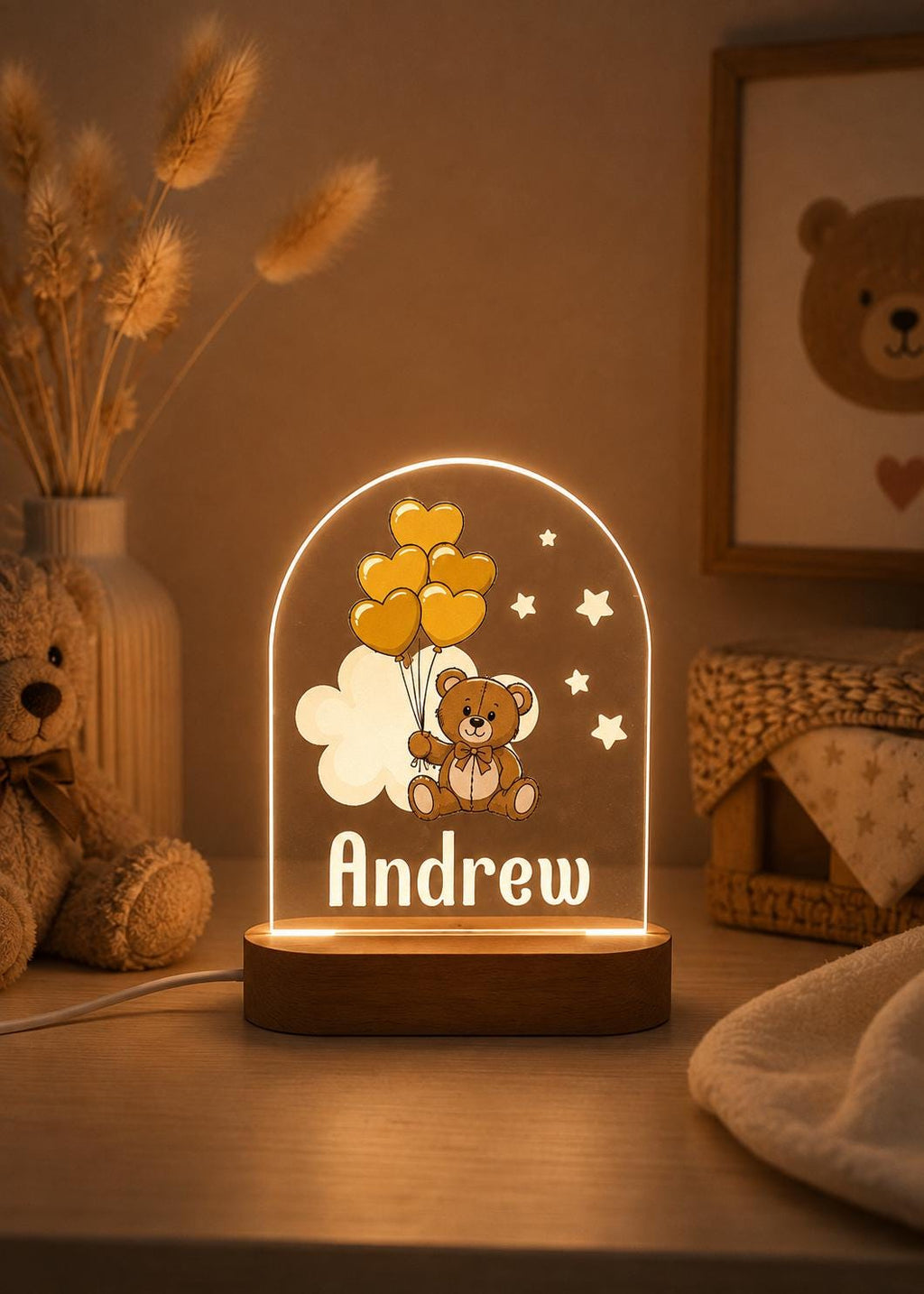 Personalized Teddy Bear Night Light